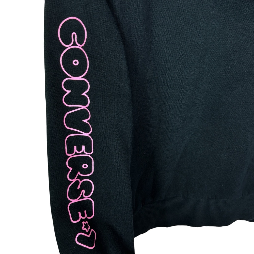 Converse X Hello Kitty Sanrio Black Pullover Drawstring Hoodie Women's Small - Picture 9 of 13